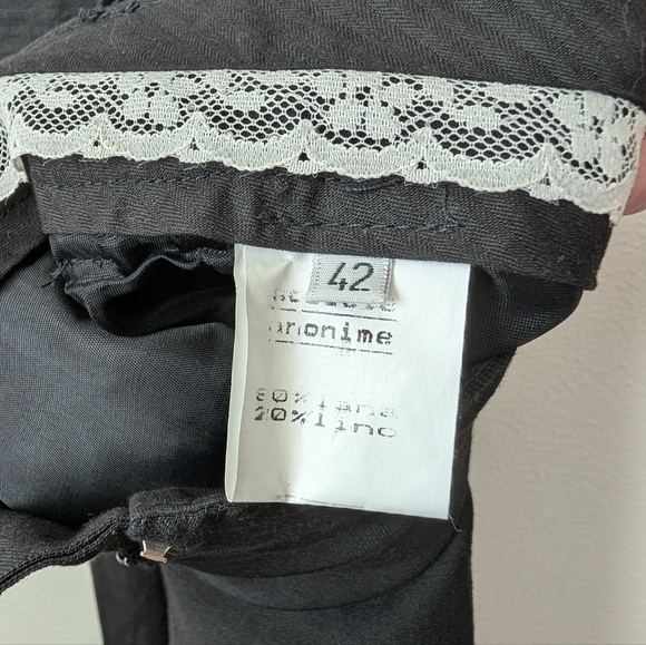 Societe Anonyme Linen Wool Blend Black Trouser Pants Italian 42 US Small - Picture 10 of 17